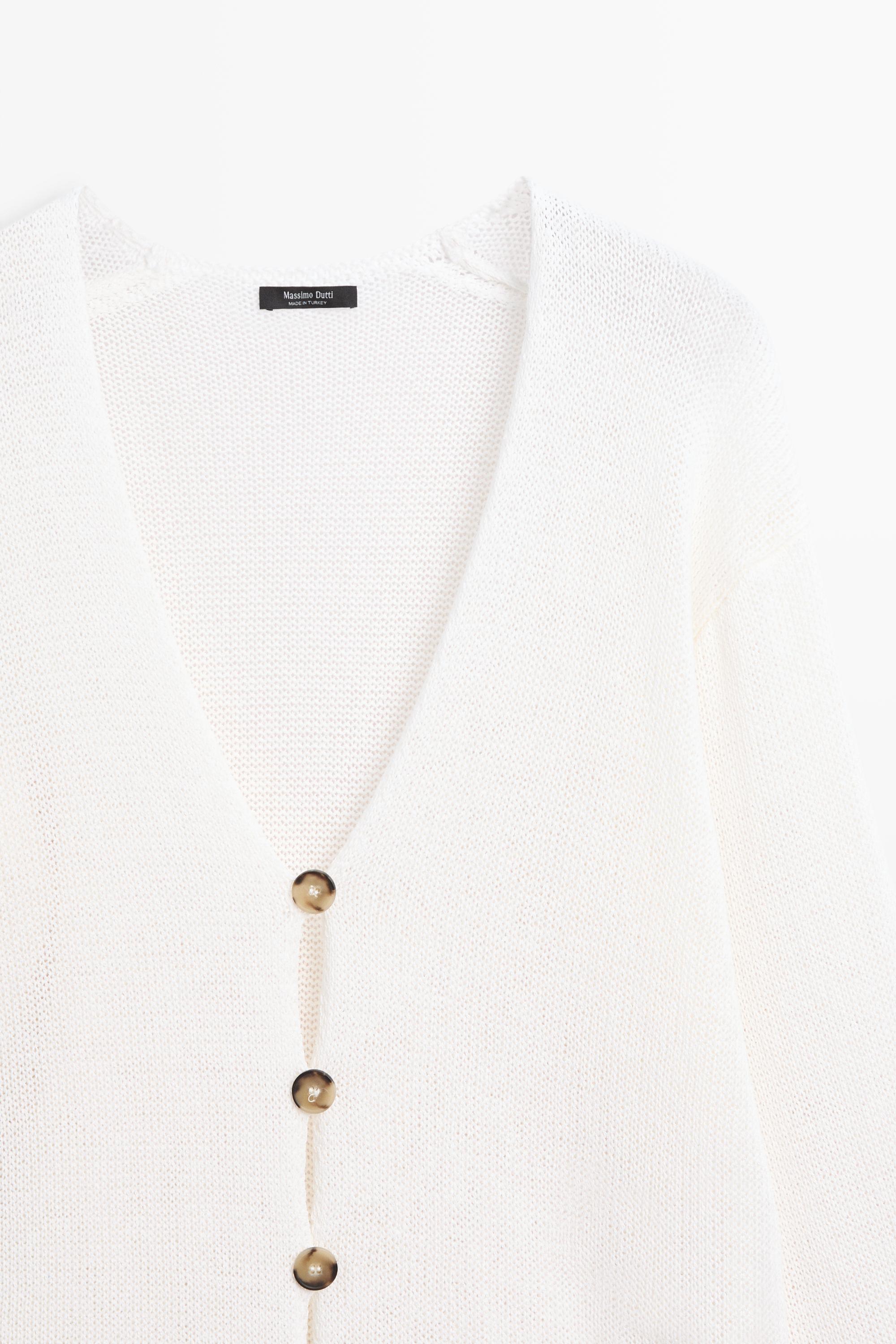 Cardigan long en maille à col V